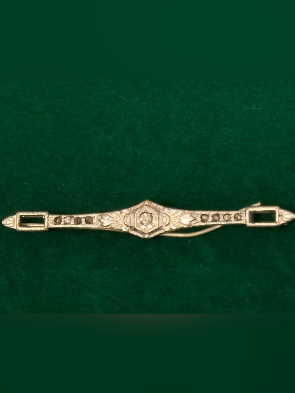 Antique Silvertop Signed Decorative Brooch - Elegant Floral Design